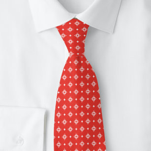 Cravate Motif Tribal Rouge Classique
