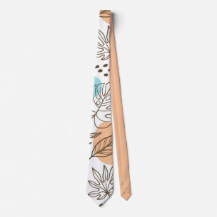 Cravate Motif tropical d'été dessiné à la main