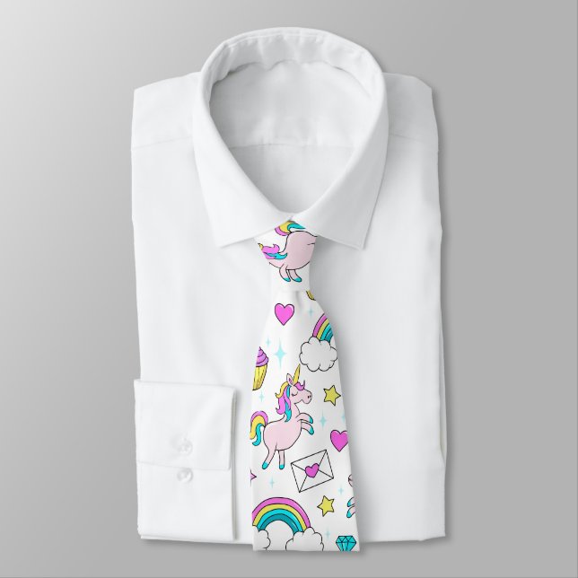 Cravate Motif Unicorn mignon (Attaché)