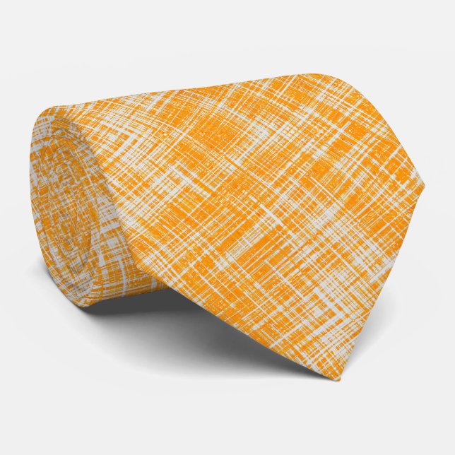 Cravate Motif unique orange jaune (Roulé)