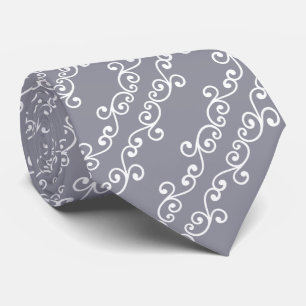 Cravate Motif vectoriel de tourbillon blanc sur gris argen
