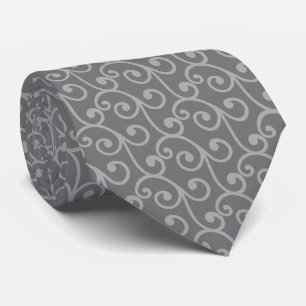 Cravate Motif vectoriel tourbillon gris clair sur gris