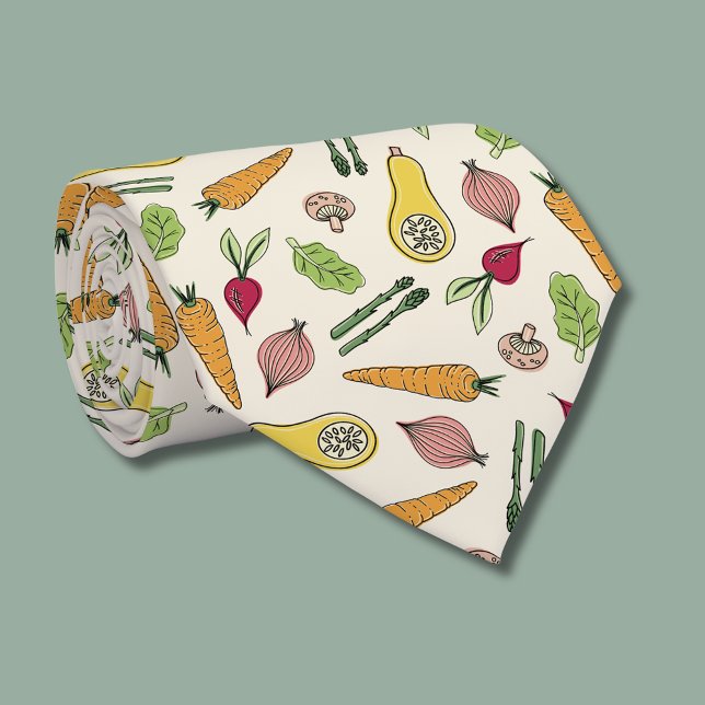 Cravate Motif végétal du marché agricole (Vegetable tie with locally grown / farmers market aesthetic)
