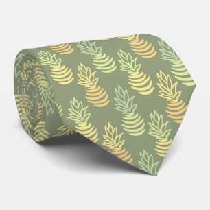 Cravate Motif vert de fruit d'ananas coloré d'été