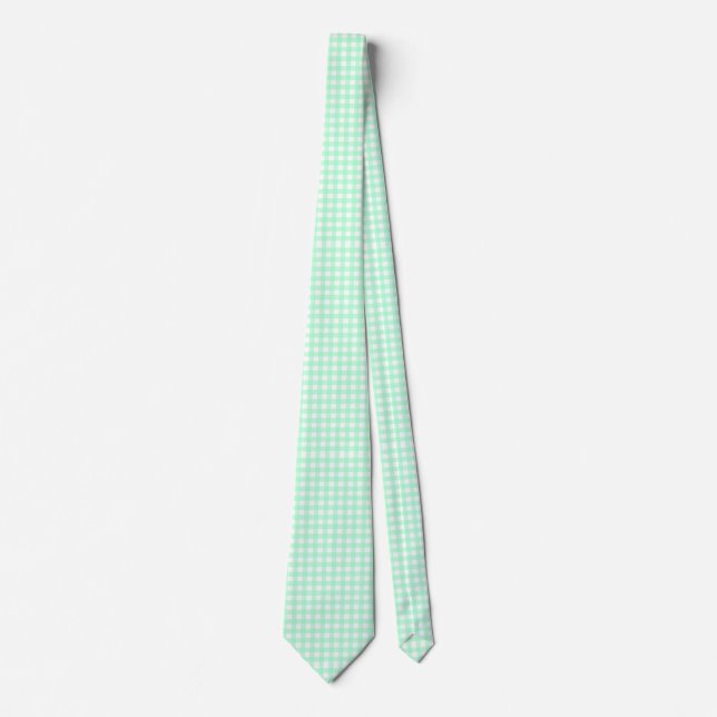 Cravate Motif vert et blanc pour la menthe (Devant)