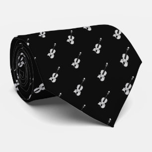 Cravate Motif violon - noir et blanc