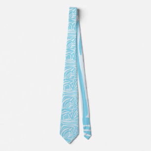 Cravate Motif Zèbre Bleu