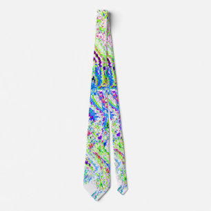 Cravate Motifs Abstraits à toron coloré brillant Multicolo