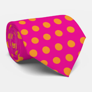 Cravate Motifs Abstraits Rose Orange à Points Gift Favor