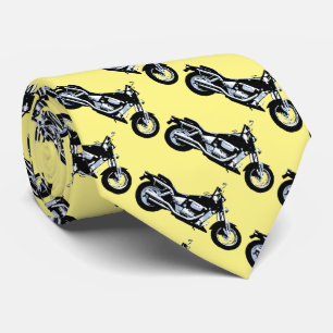 Cravate Moto noire, jaune