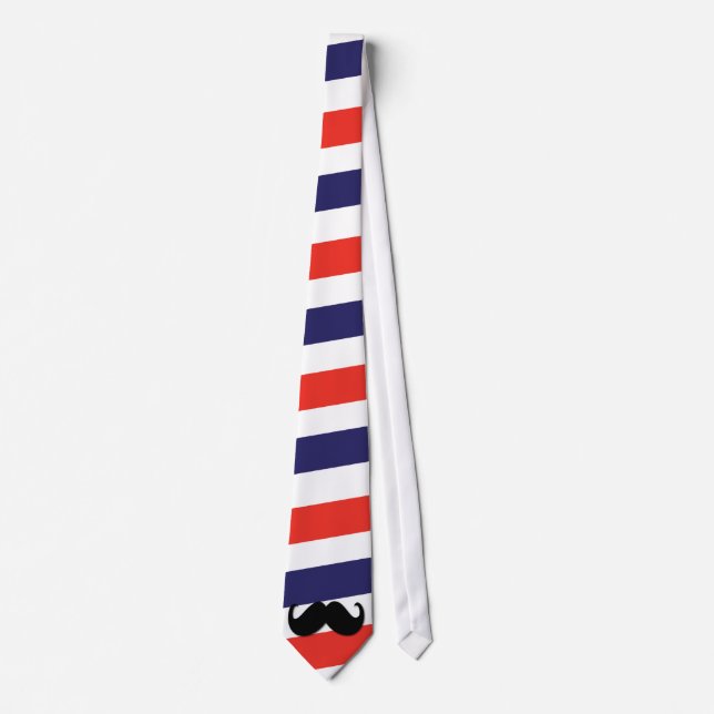 Cravate Moustache avec les rayures rouges, blanches et (Devant)