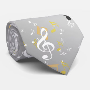 Cravate musique, musical, note, blanc, mélodie, clé, son,