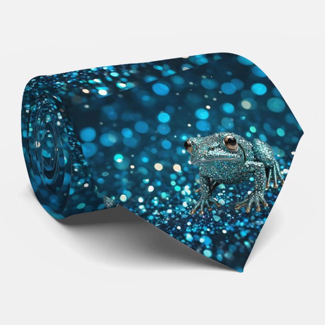 Cravate Mystique de la grenouille de Bleu Dimentée sur le  (Roulé)