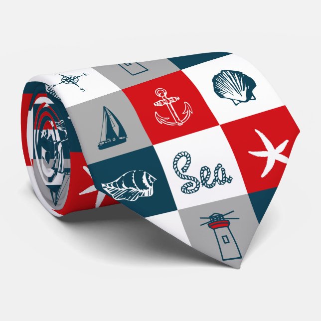 Cravate Nautical themed design (Roulé)