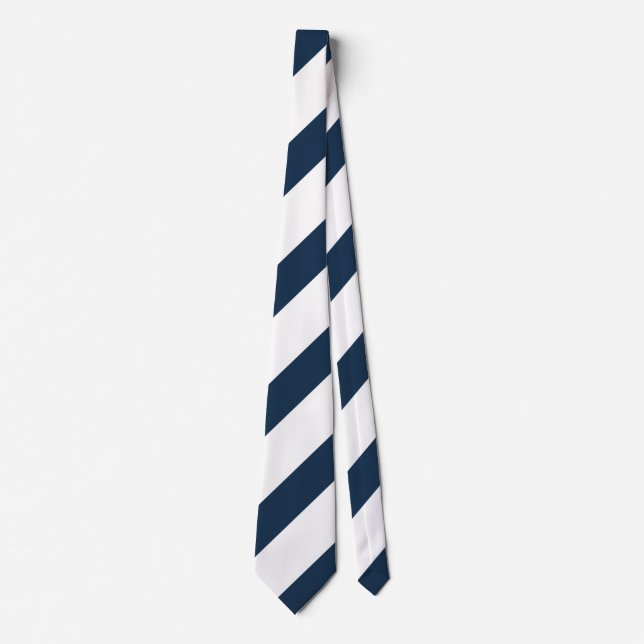 Cravate Navy Blue and White Stripes  (Devant)