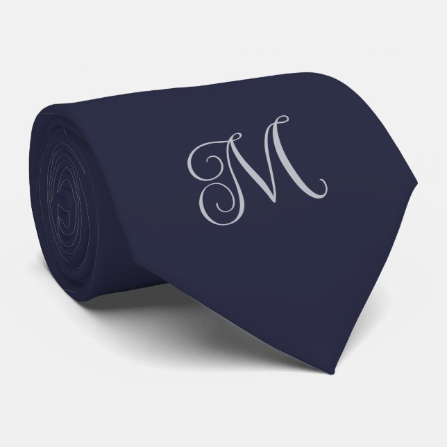 Cravate Navy Blue Monogram (Roulé)