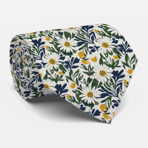 Cravate Navy Daisy & Moutarde Floral
