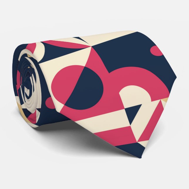 Cravate Necktie Abstraite de Motif géométrique carré (Roulé)