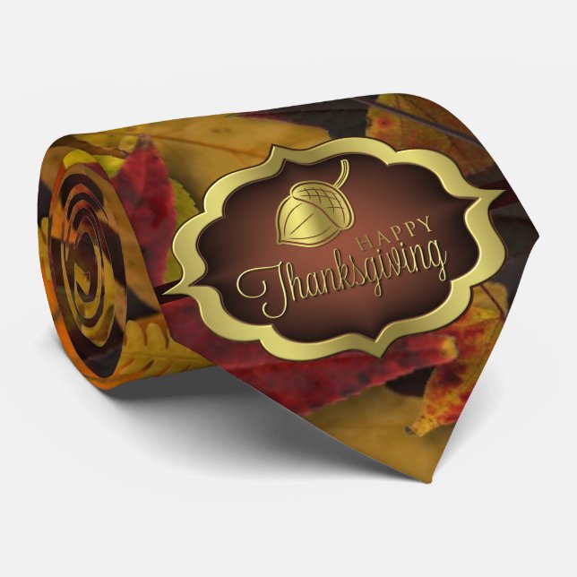 Cravate Necktie - Bon thanksgiving automnal (Roulé)