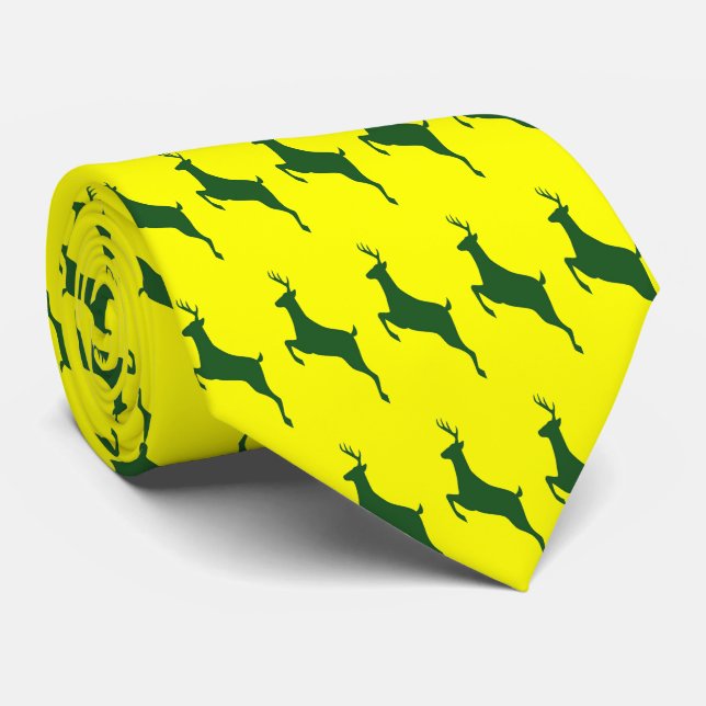 Cravate Necktie de cerfs verts (Roulé)