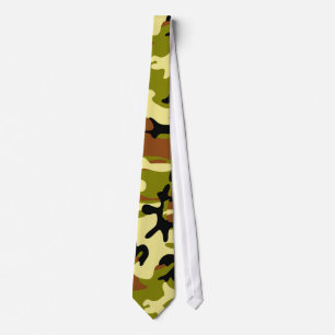 Cravate Necktie de kaki, d'olive, de camouflage Brown et n