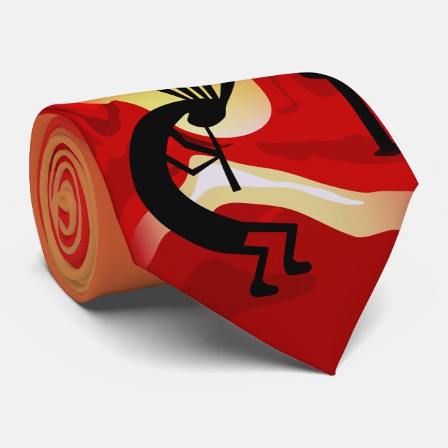 Cravate Necktie du coucher de soleil du désert de Kokopell (Roulé)