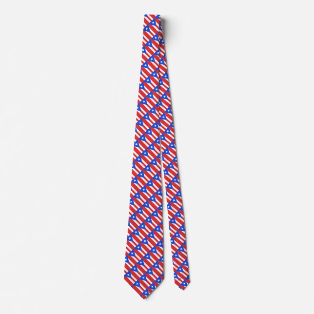 Cravate Necktie du drapeau Porto Rico (Devant)