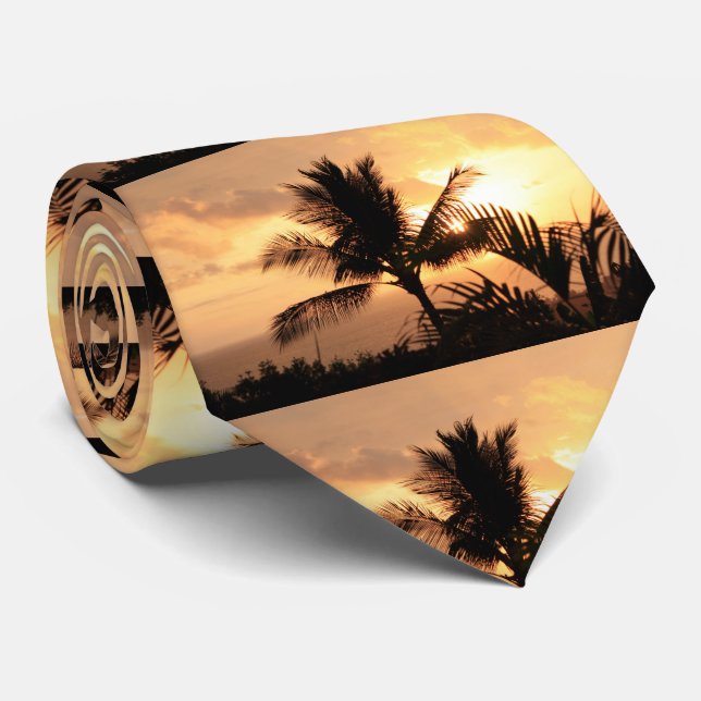 Cravate Necktie masculine Hawaii Sunset (Roulé)