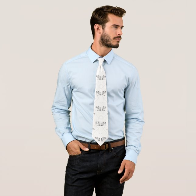 Cravate Necktie noir et blanc | Cadeau homme de luxe (En situation)