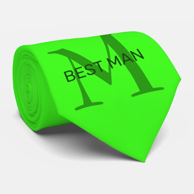 Cravate Neon Green  (Roulé)