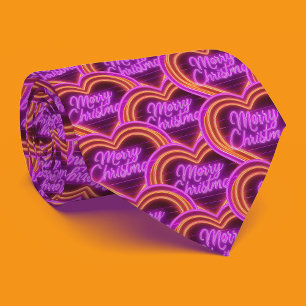 Cravate Neon Joyeux Noël Cœur d'amour