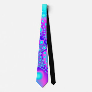 Cravate Neon Molecules Psychedelic Fractal