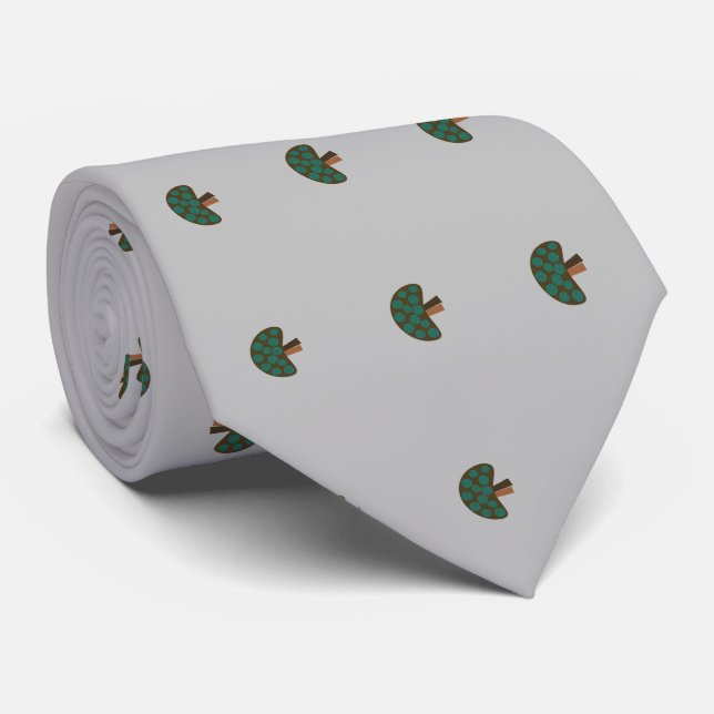 Cravate Néphrologiste Artsy Lall Kidney Design Gris #6 (Roulé)