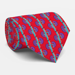 Cravate Néphrologiste Artsy tous les reins Design rouge #5