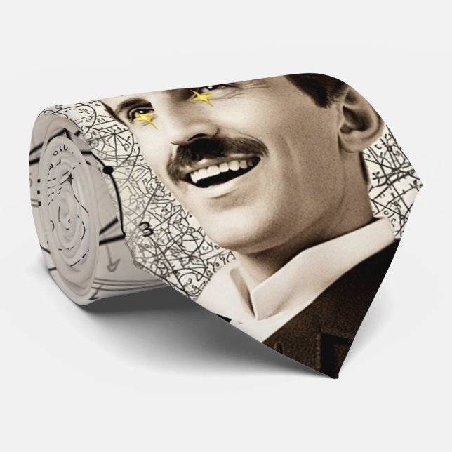 Cravate Nikola Tesla - 369 Key for the Universe (Roulé)