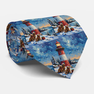 Cravate Noël au phare de Terre-Neuve