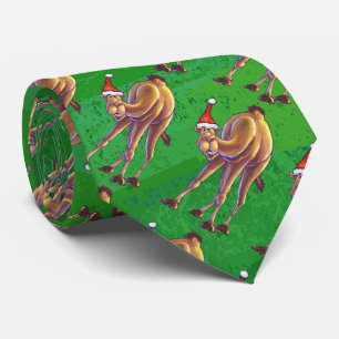 Cravate Noël De Camel Sur Vert