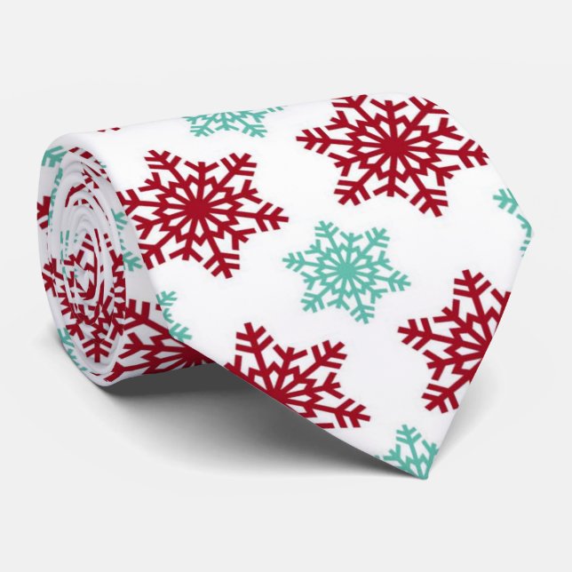 Cravate Noël des Flèches rouges et vertes à la menthe (Roulé)