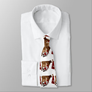 Cravate Noël drôle père Noël mme claus cow