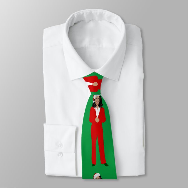 Cravate noël kamala harris santa claus (Attaché)