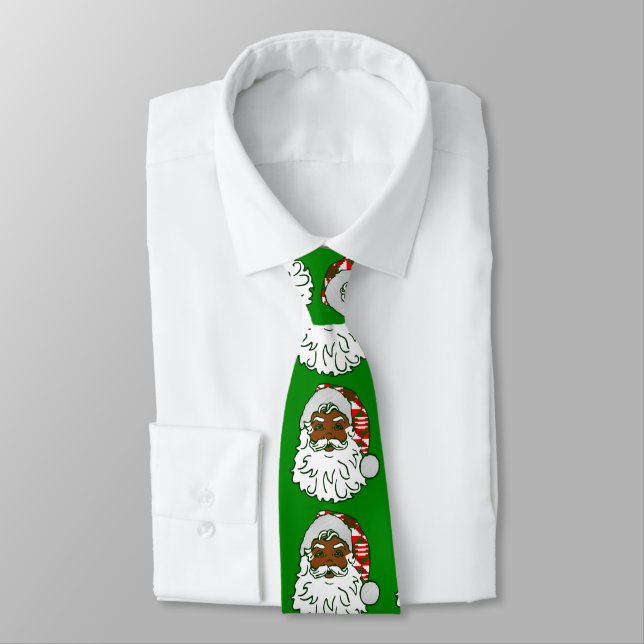 Cravate noël noir santa claus kwanzaa kente (Attaché)