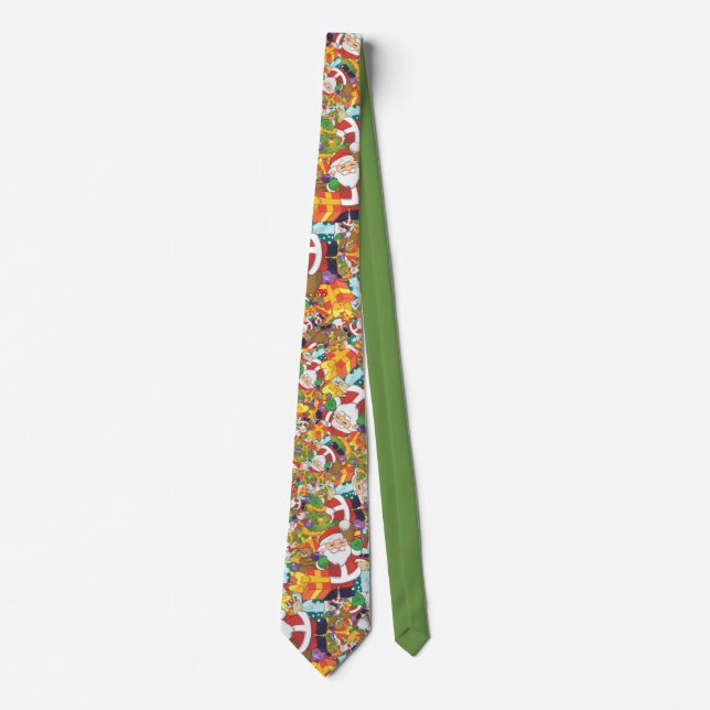 Cravate Noël Père Noël Sacs de cadeaux (Devant)