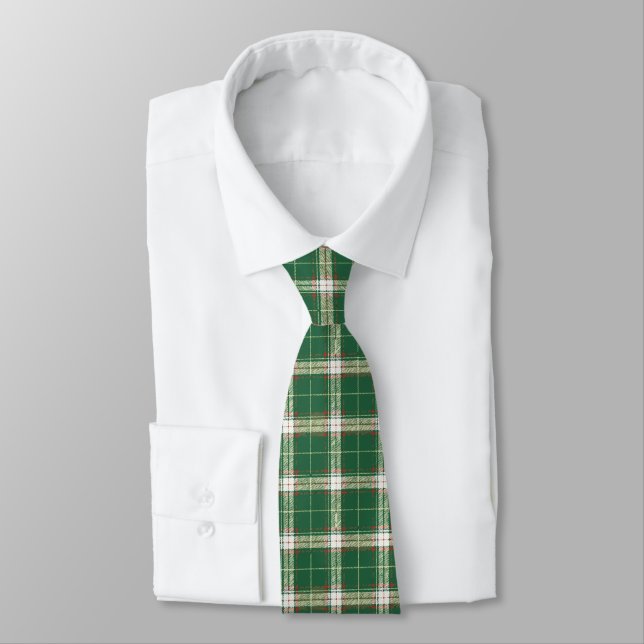 Cravate Noël Plaid en écossais vert (Attaché)