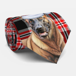 Cravate Noël Rouge Malinois Belge