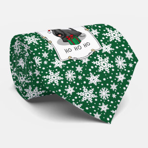 Cravate Noël Santa Hat Scottish Terrier (noir) mignonne