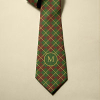 Noel tartan rouge vert or monogrammé