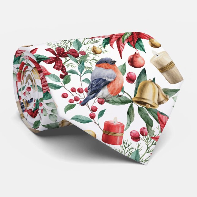 Cravate Noëls de Noël des baies rouges (Roulé)