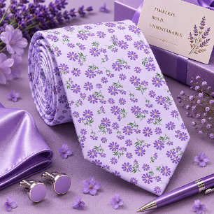 Cravate Nœud de cou lavande violet floral
