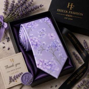 Cravate Nœud de cou lavande violet floral