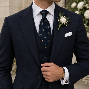Cravate Nœud papillon de mariage Old Money en bleu marine